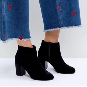 ASOS new look velvet ankle bootie
